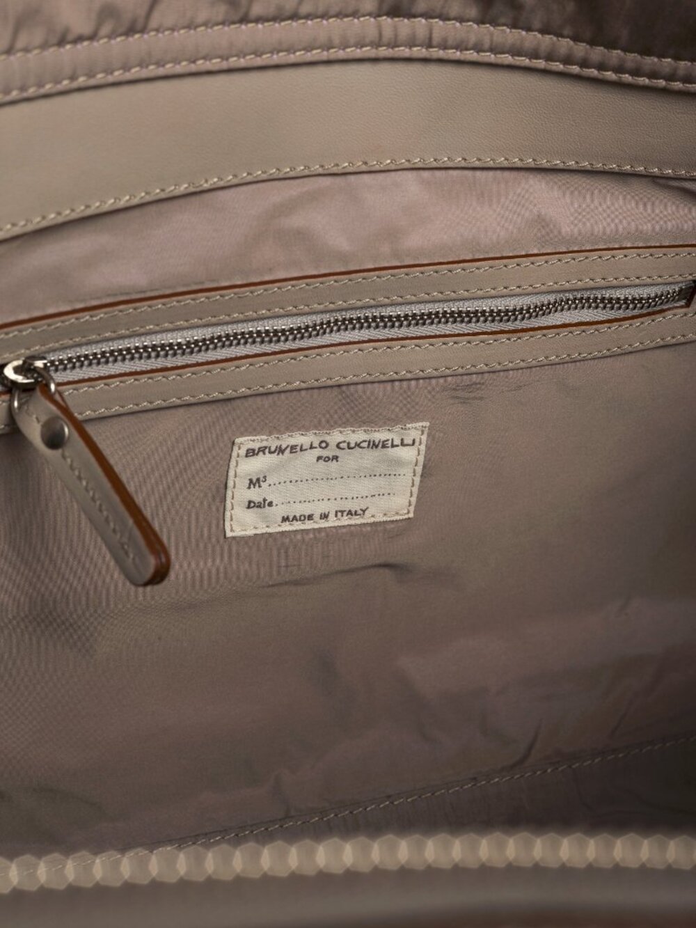 Brunello Cucinelli Taupe Suede Leather-Trim Handbag - Picture 11 of 11